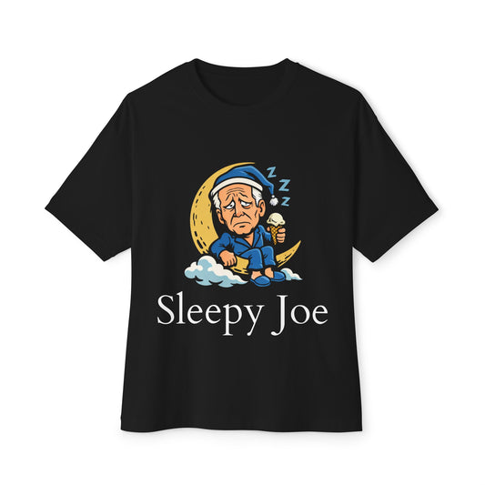 Oversized - Sleepy Joe Cartoon T-Shirt — Funny Sleepy Moon Graphic Tee