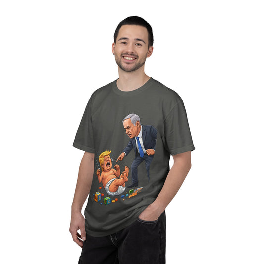 Netanyahu Silencing Crying Baby Trump - Political Parody T-Shirt